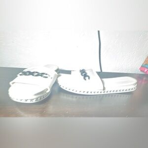 Karl Lagerfeld White and Black Sandals